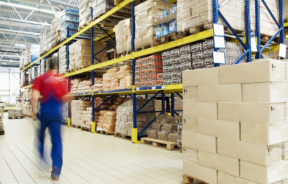 Man in warehouse