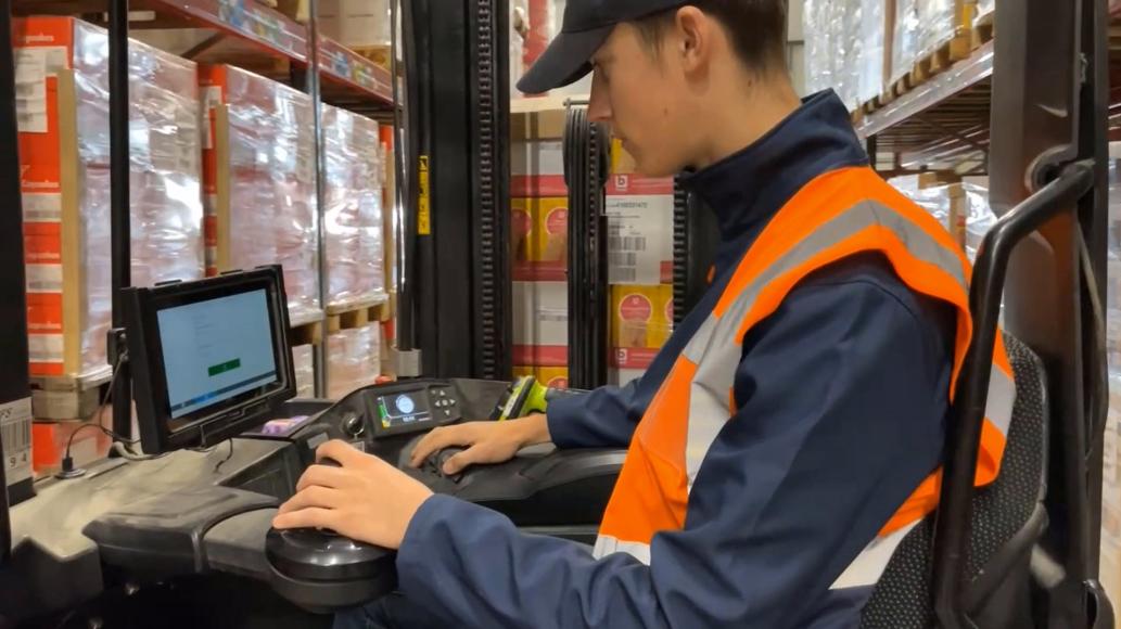 Man in forklift