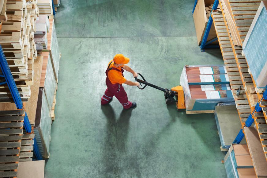 Man in warehouse
